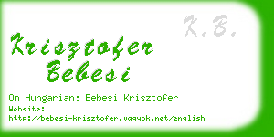 krisztofer bebesi business card